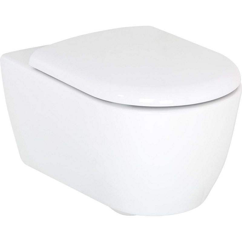 Pack combiné Evenes Aimera WC suspendu Aimera sans bride de rinçage avec WC abattant Turvo softclose