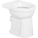 WC au sol à fond plat Geberit Renova Comfort barrierefrei, surélevé L x H x P : 355x450x475mm, sortie horizontale, blanc, 50 mm surélevé