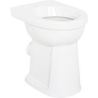 WC au sol à fond plat Geberit Renova Comfort, surélevé L x H x P : 355x490x470mm, sortie horizontale, blanc, 90 mm surélevé