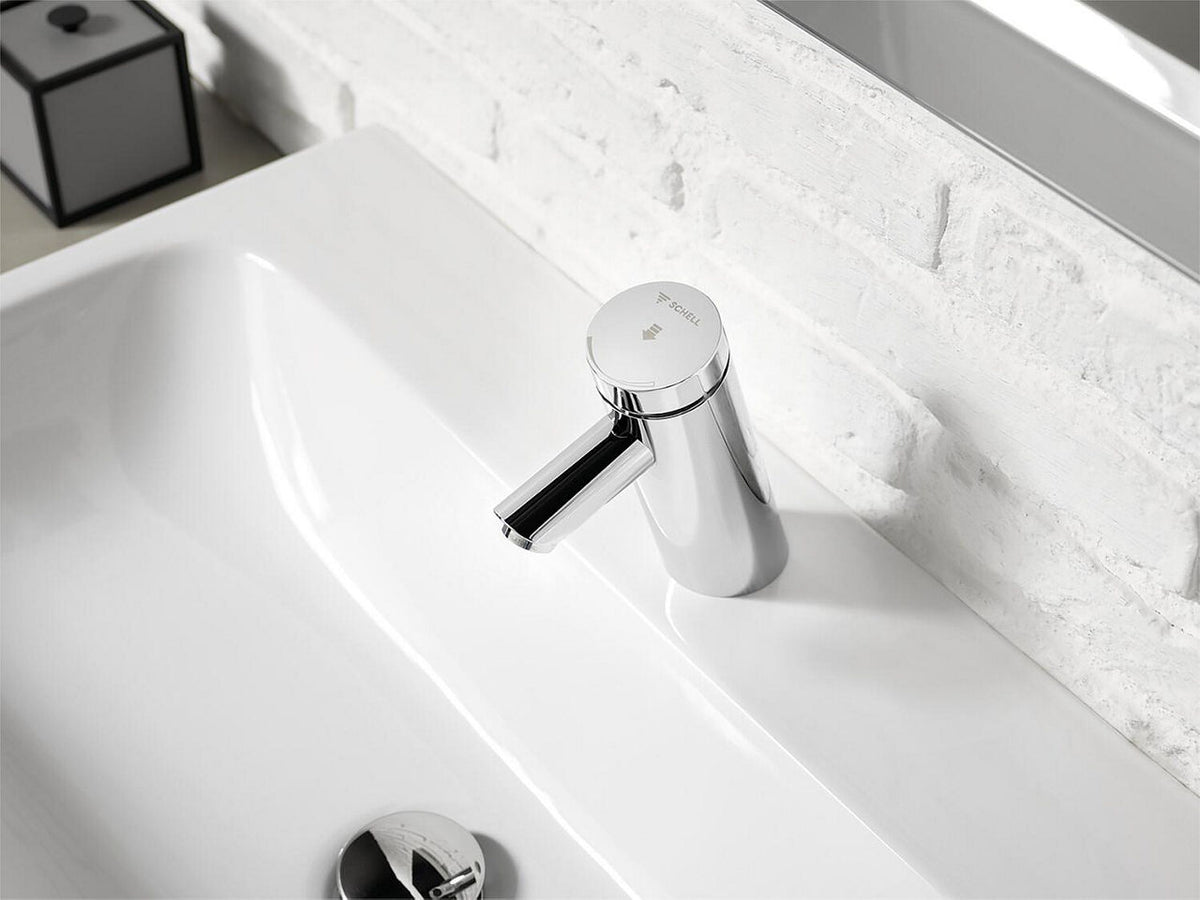 Robinetterie électronique de lavabo Schell Puris SC saillie 107mm chromé