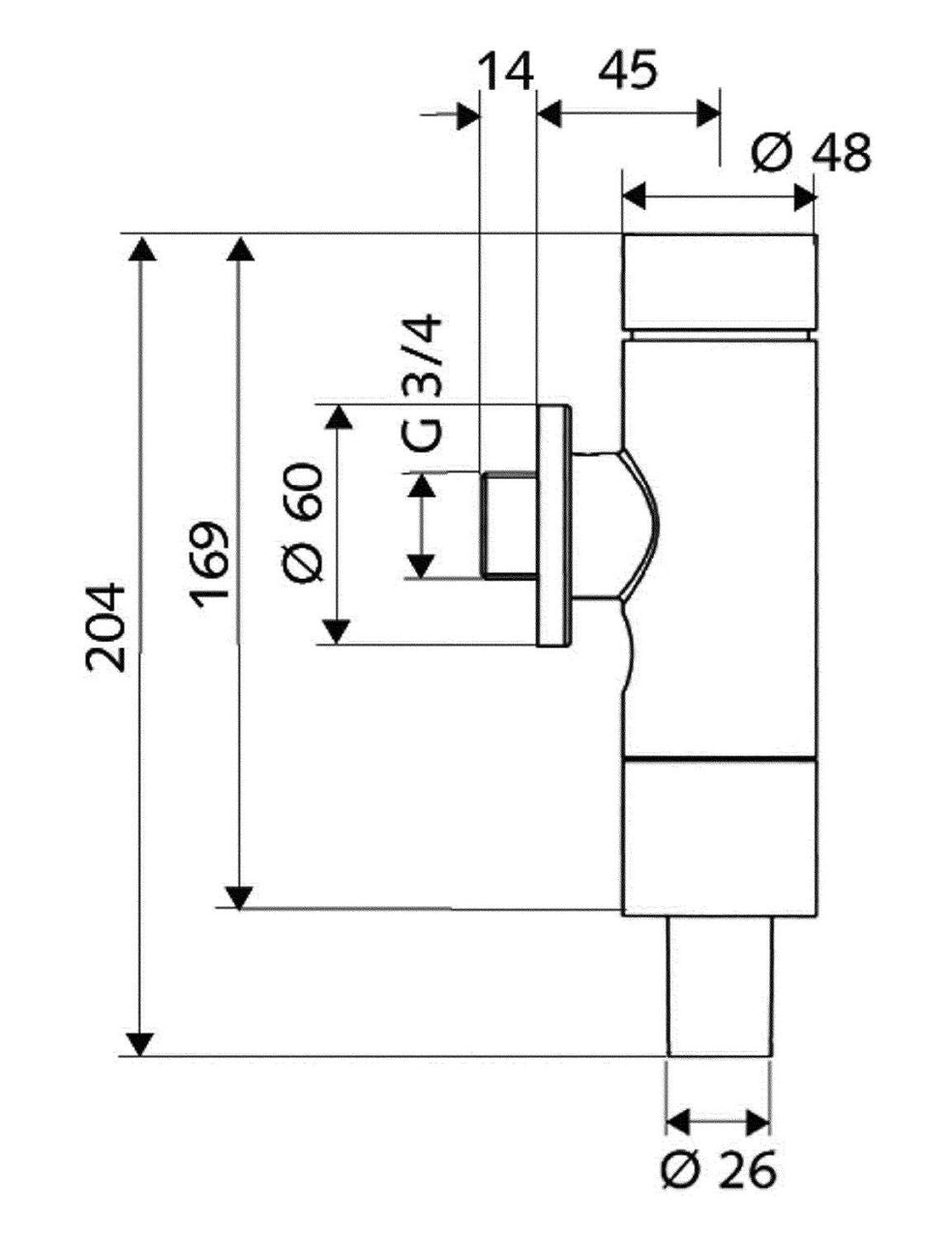 Robinet de chasse à pression SCHELL Schellomat Basic, sans robinet d'isolement, DN 20 (3/4"), chromé - vue 3