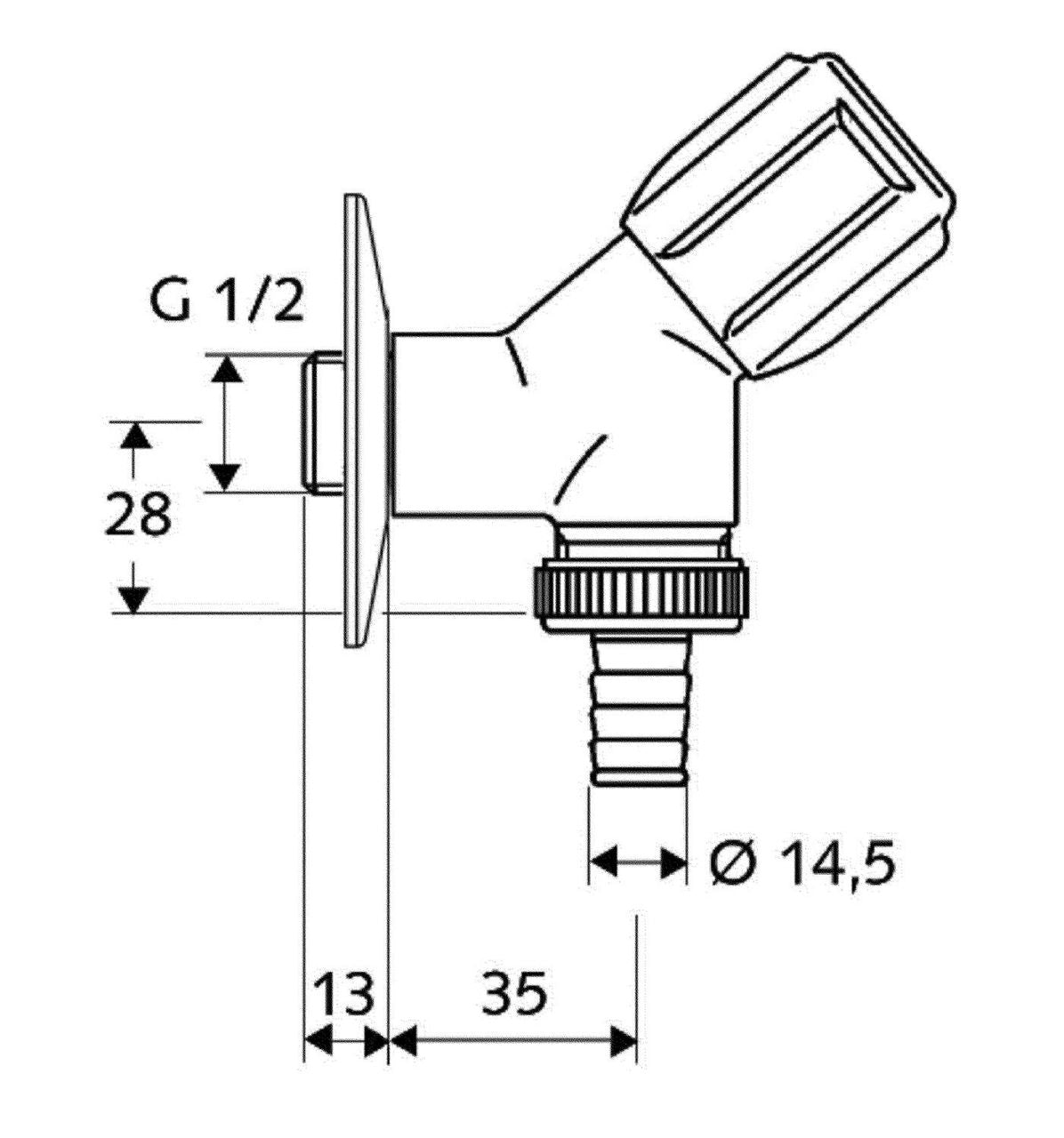 Robinet de machine à laver Schell Comfort 1/2" avec clapet anti-retour