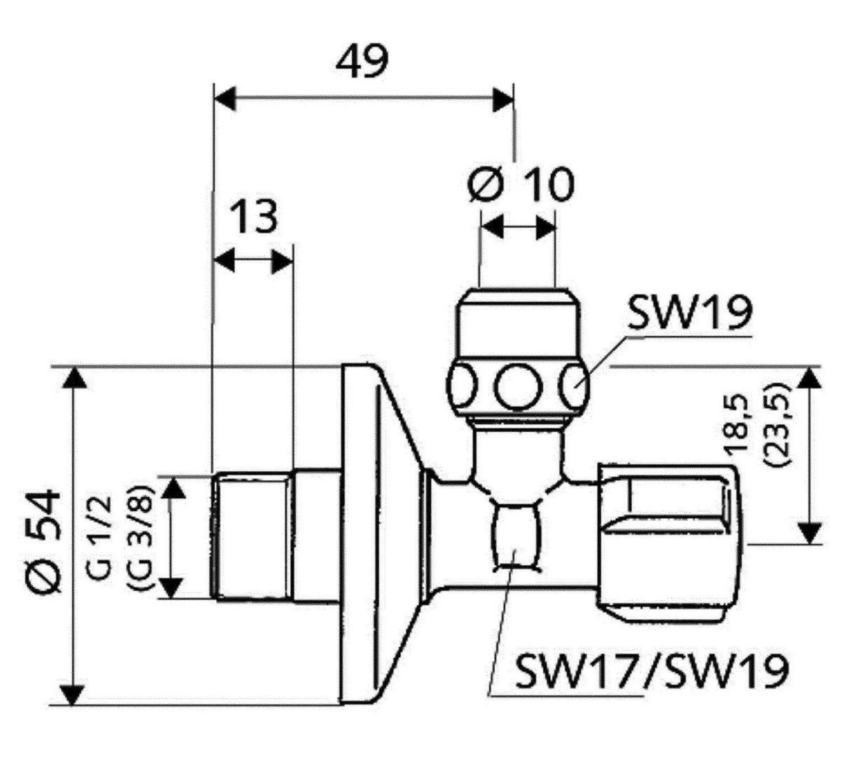 Vanne équerre Schell Comfort, avec homologation eau potable
