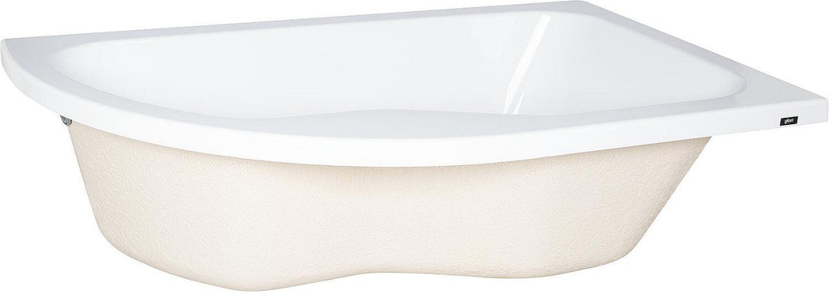 Baignoire d'angle Andelle evenes arrondi à droite 1600x435x1000mm 243l acrylique blanc