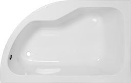 Baignoire d'angle Andelle evenes arrondi à droite 1600x435x1000mm 243l acrylique blanc