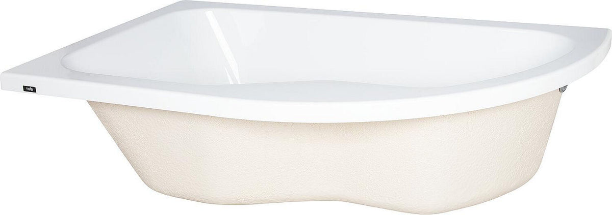 Baignoire d'angle Andelle evenes arrondi à droite 1600x435x1000mm 243l acrylique blanc