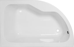 Baignoire d'angle Andelle evenes arrondi gauche 1600x435x1000mm 243l acrylique blanc
