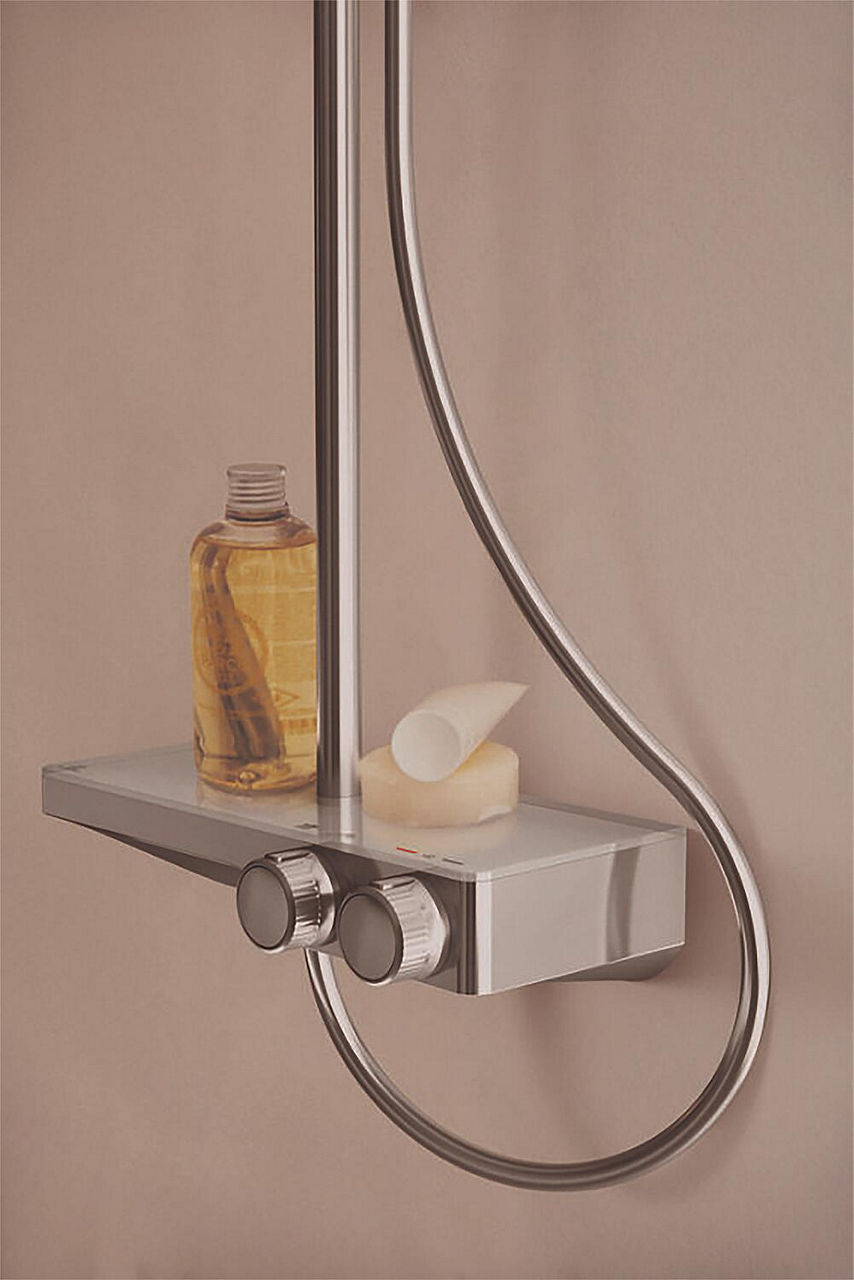 Thermostatique douche apparent Ideal Standard Ceratherm S200 avec tablette verre chromé