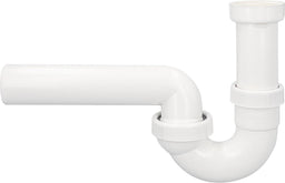 Siphon tubulaire pour éviers Dallmer type 100/0, DN50 (2") x DN50, plastique blanc