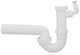 Siphon tubulaire pour éviers Dallmer type 100/1, DN50 (2") x DN50, plastique blanc