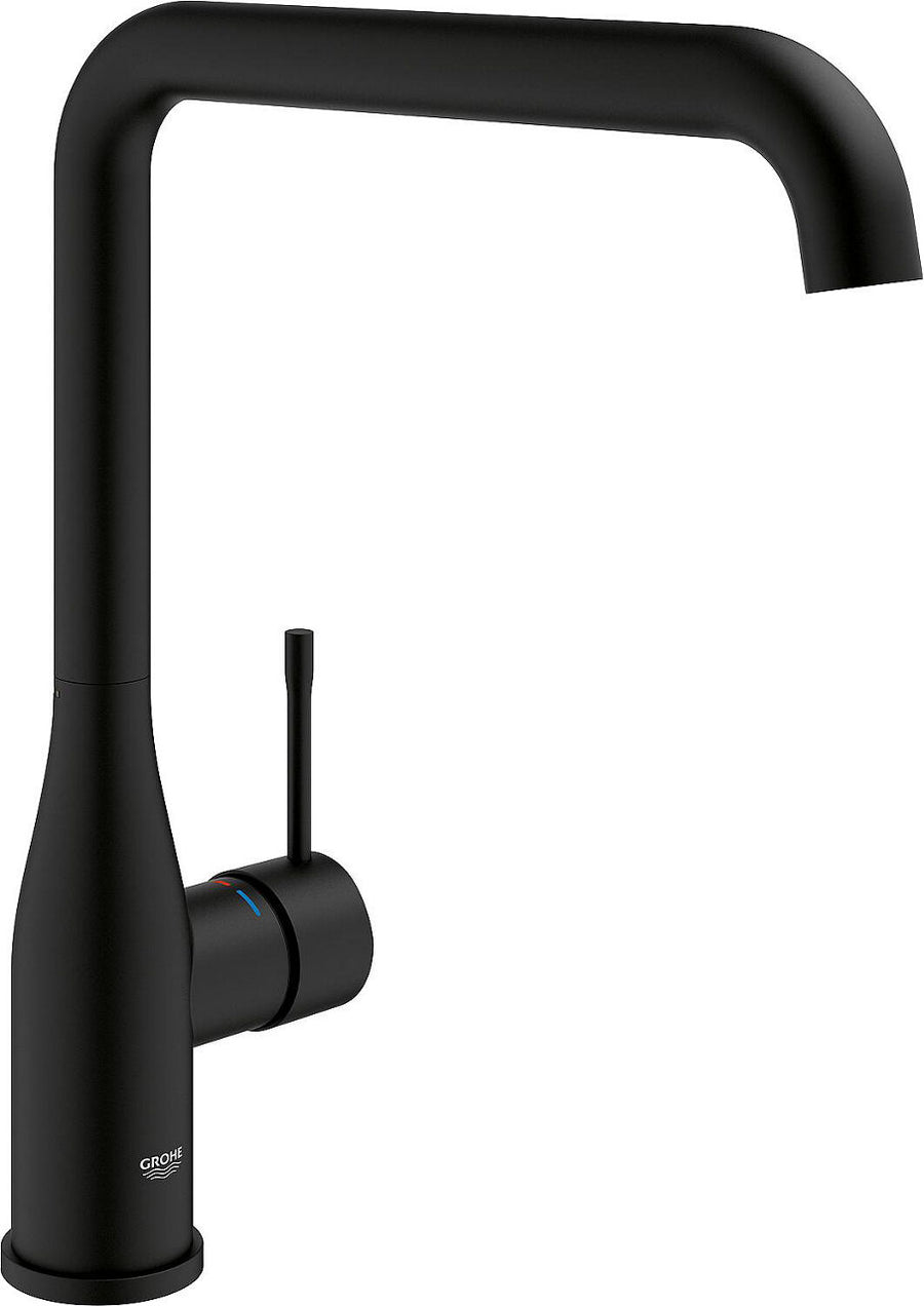Mitigeur d'évier Grohe Essence, bec pivotant saillie 220 mm phantom black