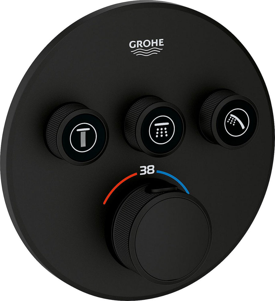 Thermostatique douche encastré Grohe Grohtherm SmartControl 3 sorties phantom black