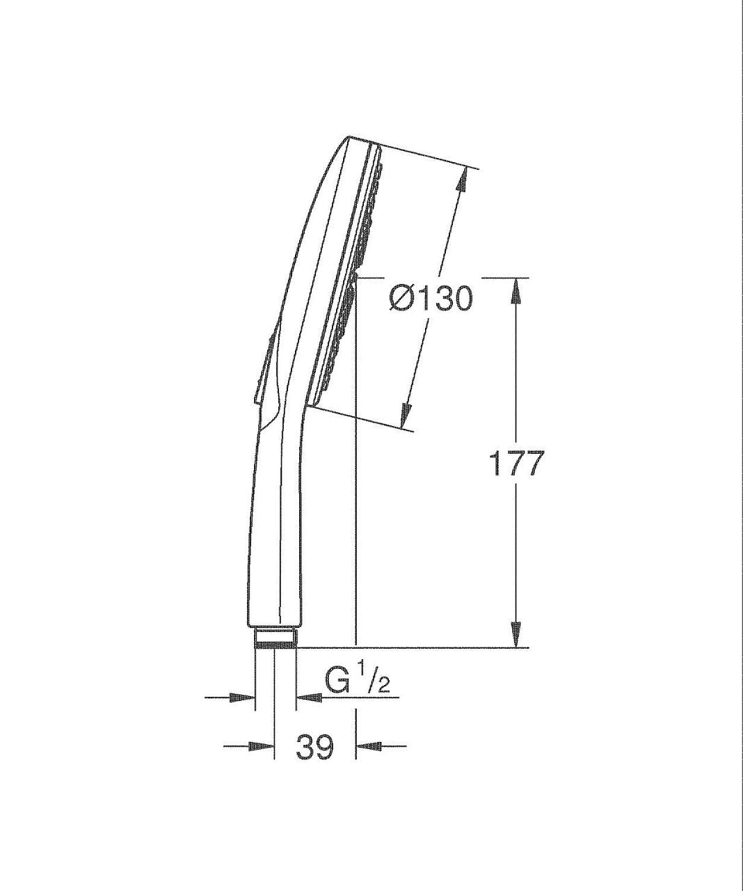 Douchette Grohe Rainshower Smartactive 130 3 jets Ø 130mm phantom black