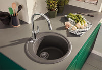 Mitigeur d'évier Grohe Bauedge avec bec extractible pivotant, saillie 215 mm chrome