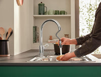 Mitigeur d'évier Grohe Bauloop avec bec extractible pivotant, saillie 215mm chrome