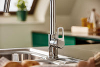 Mitigeur d'évier Grohe Bauloop avec bec extractible pivotant, saillie 215mm chrome