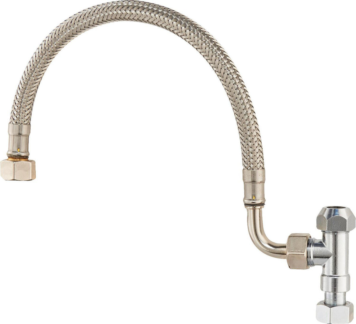 Thermostatique d'angle Benkiser DN 10 (3/8") avec set de raccordement chromé