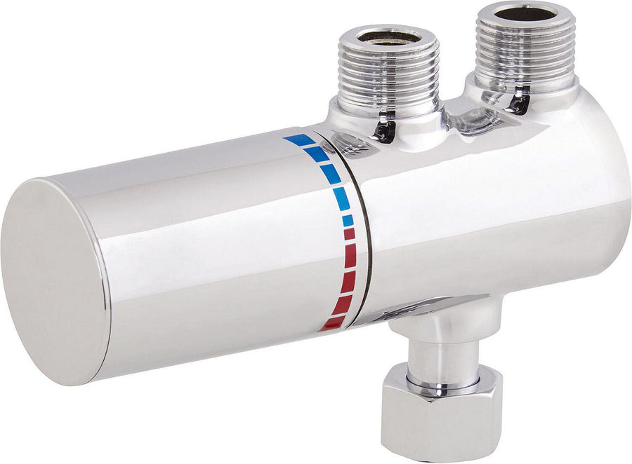 Thermostatique d'angle Benkiser DN 10 (3/8") avec set de raccordement chromé