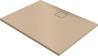 Receveur de douche Hüppe EasyFlat rectangulaire en fonte minérale, évacuation sur le côté long