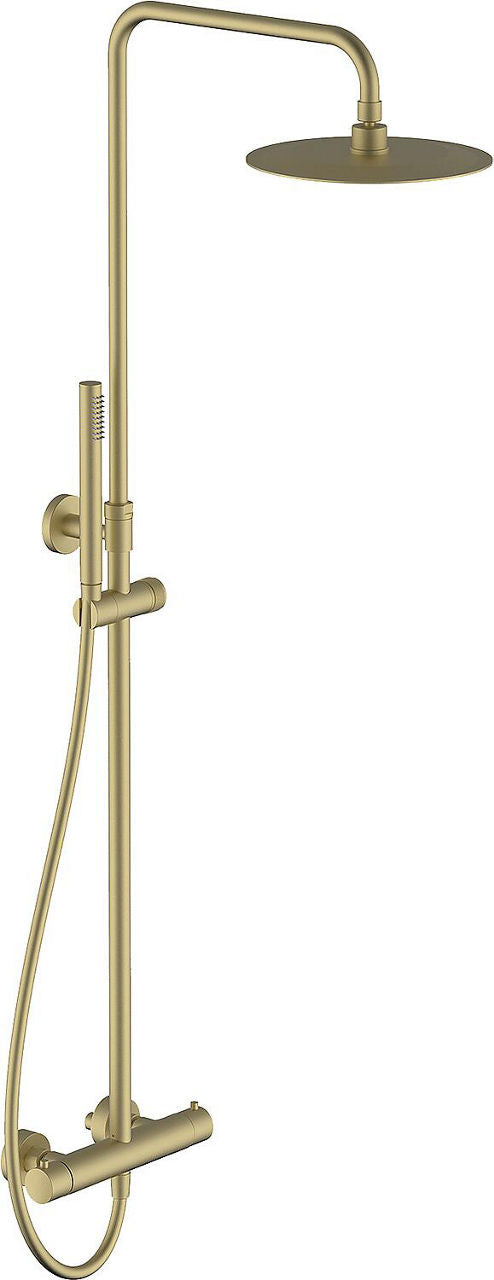 Comallo 2.0 Graphite Thermostatic Shower System with Telescopic Bar