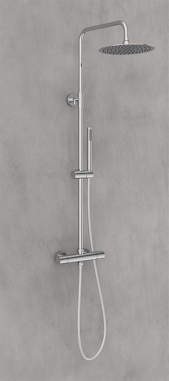 Colonne de douche thermostatique Tanos avec pomme Ø250mm et douchette chrome