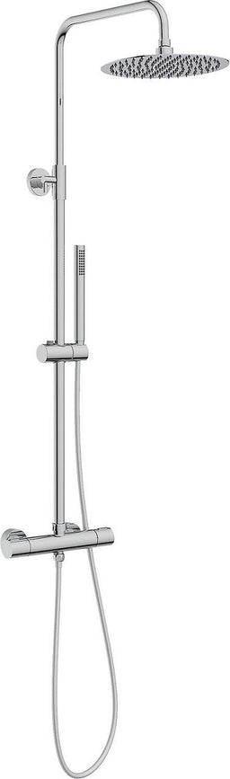 Tanos Thermostat-Duschsäule mit ø250mm Kopfbrause und Handbrause, chrom