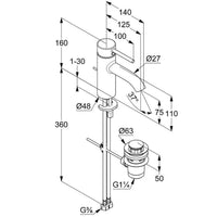 Mitigeur de lavabo Kludi KLUDI BOZZ saillie 75mm chromé