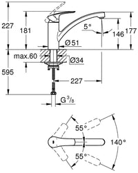 Mitigeur d'évier Grohe Eurosmart