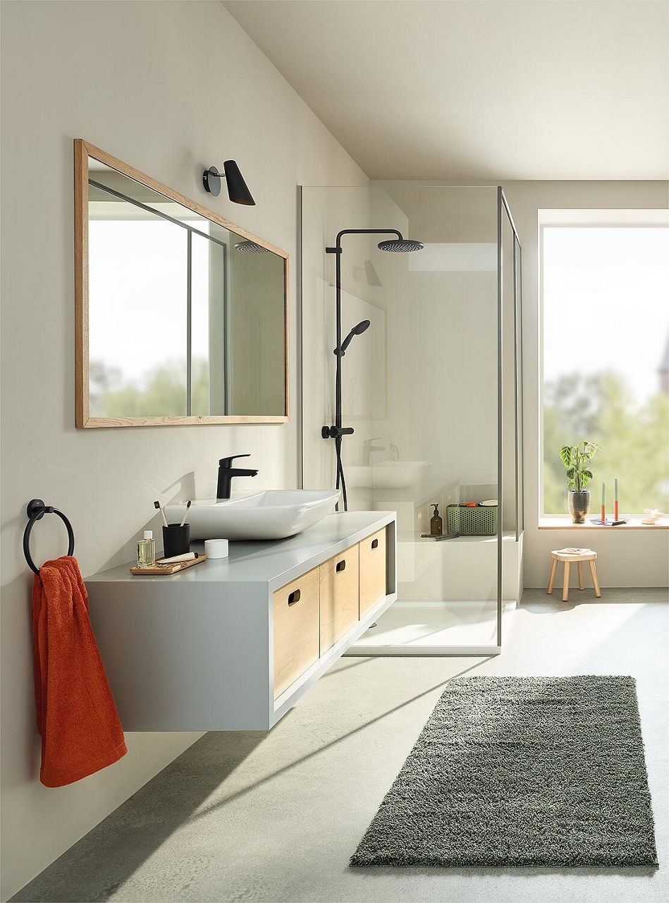Grohe Tempesta 250 Cube Brausesäule ohne Mischer mattschwarz