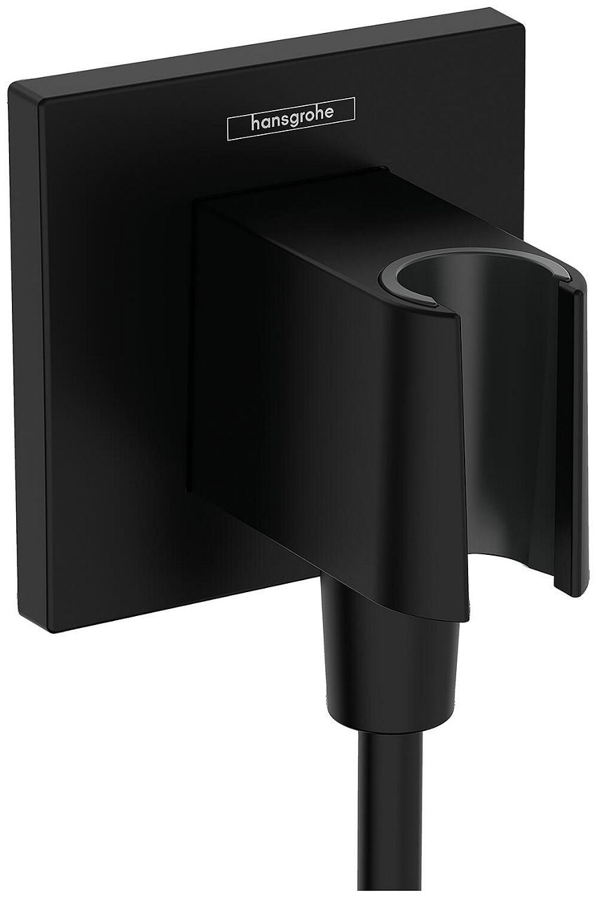Coudes de raccordement mural Hansgrohe FixFit E Porter avec support de douchette