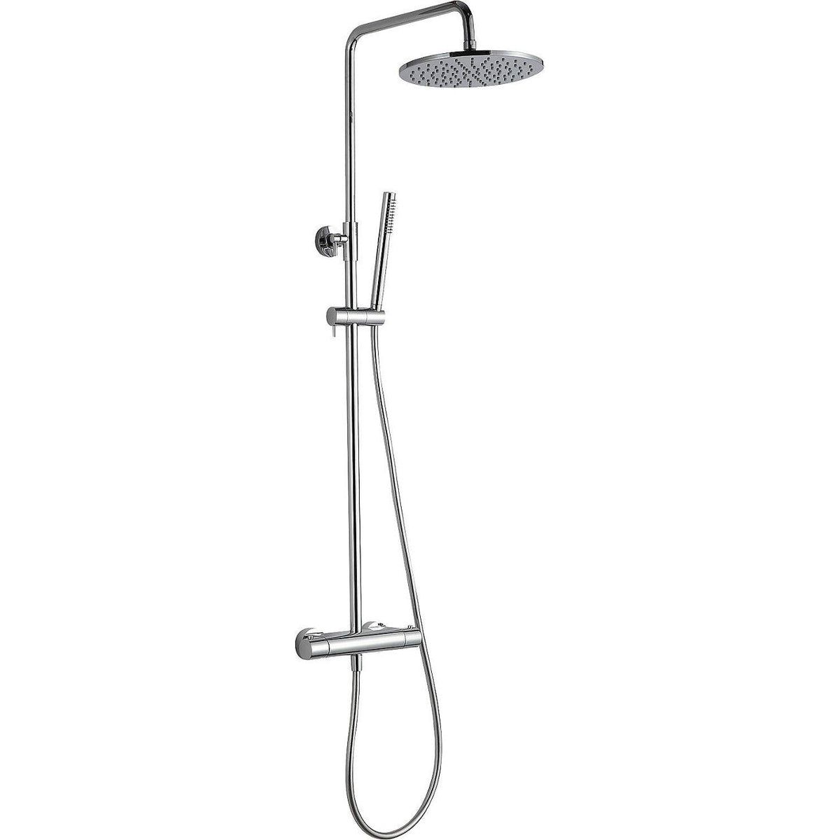 Serdini Thermostatic Shower Column with Ø 250mm Overhead Shower and Chrome Hand Shower