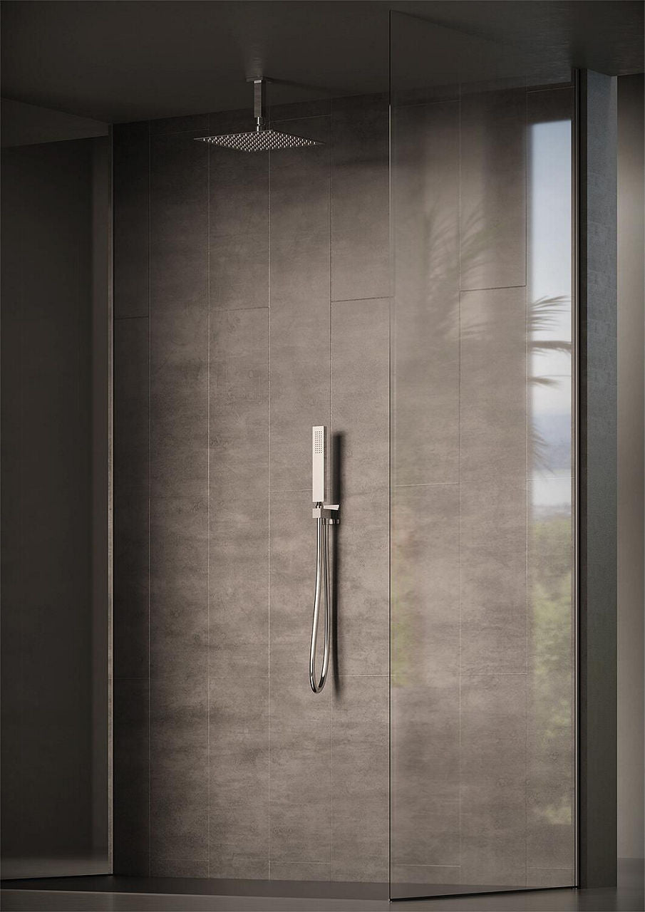 Kit de douche Xerias avec douche de tete et douchette raccordement plafond carre