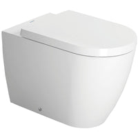 WC au sol à fond creux Duravit ME by Starck avec WonderGliss 370x400x600 mm, bord de rinçage halb ouvert, sortie horizontale