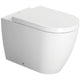 WC au sol à fond creux Duravit ME by Starck avec WonderGliss 370x400x600 mm, bord de rinçage halb ouvert, sortie horizontale