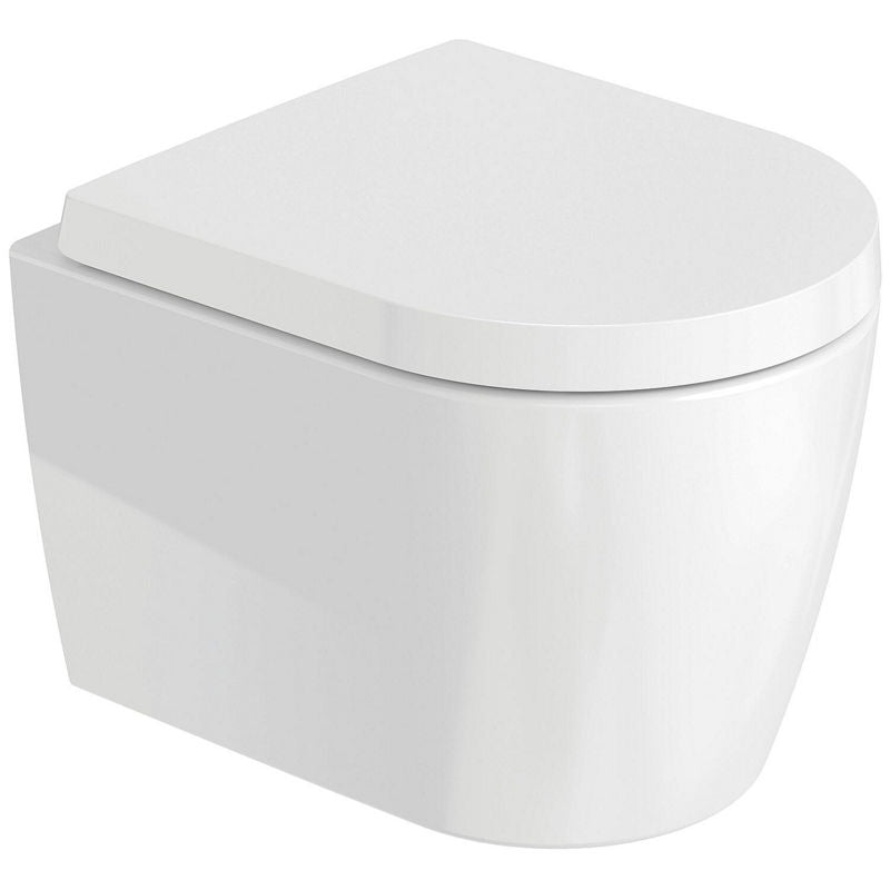 WC suspendu à fond creux Duravit ME by Starck Compact 370x350x480 mm bord de rinçagelos