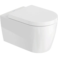 Pack combiné Duravit ME by Starck avec WonderGliss fond creux bord de rinçagelos avec fermeture douce Abattant WC
