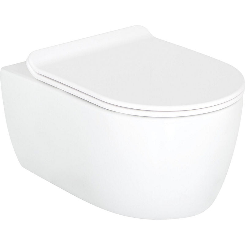 Pack combiné Seja Wand-fond creux WC bord de rinçagelos et Abattant WC Kapuas Sandwich softclose