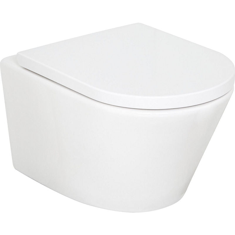 Pack combiné Amur Wand-fond creux WC bord de rinçagelos et Abattant WC Edoma softclose
