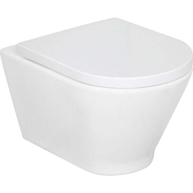 Pack combiné Alaseja Wand-fond creux WC bord de rinçagelos et Abattant WC Edoma softclose