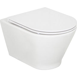 Pack combiné Alaseja Wand-fond creux WC bord de rinçagelos et Abattant WC Edoma Sandwich softclose