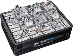 Vanne équerre Schlösser DN15 (1/2"), lot avantageux de 50 pièces, y compris WS-Box
