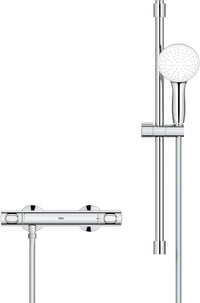Thermostatique douche Grohe Grohtherm 500 barre 600 mm, douchette Ø 110 mm et flexible chrome