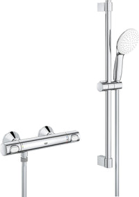 Thermostatique douche Grohe Grohtherm 500 barre 600 mm, douchette Ø 110 mm et flexible chrome