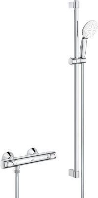 Thermostatique douche Grohe Grohtherm 500 barre 600 mm, douchette Ø 110 mm et flexible chrome
