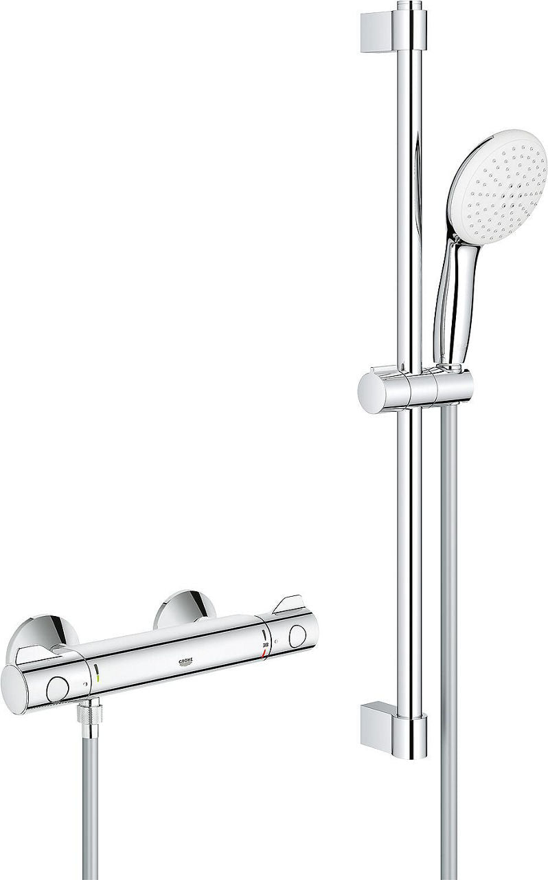Grohe Grohtherm 800 Brausethermostat mit 600 mm Brausestange, Ø 110 mm Handbrause, Chrom