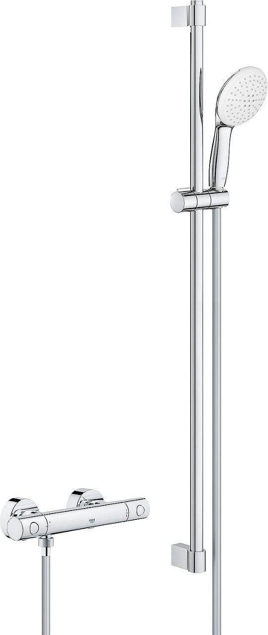 Colonne de douche thermostatique Grohe Grohtherm 800 C avec barre 600 mm douchette Ø 110 mm chrome