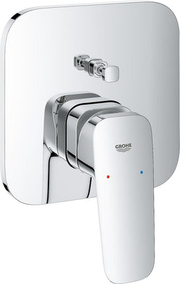 Mitigeur bain/douche encastré Grohe Cubeo rosace 158 x 158 mm chromé