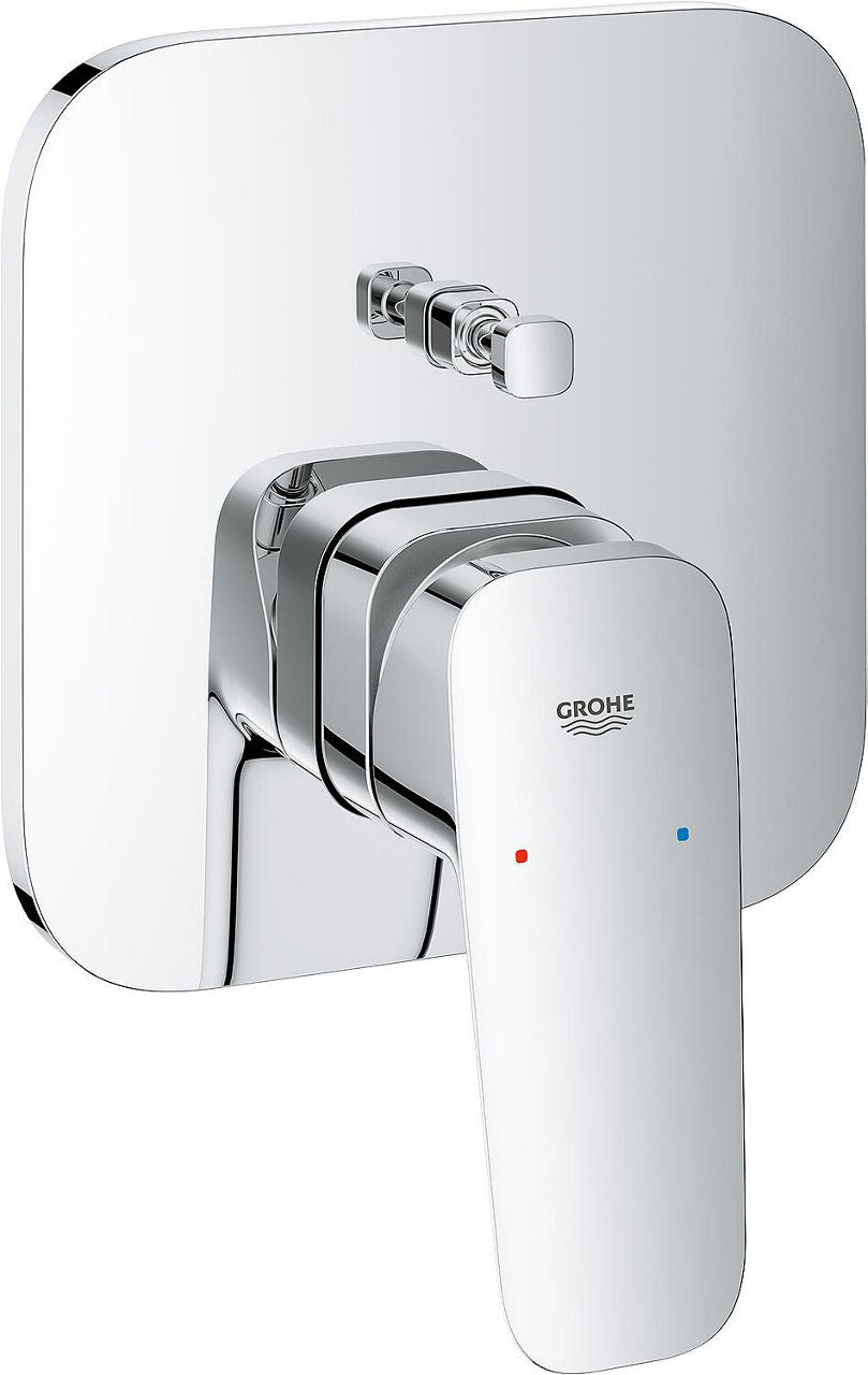 Mitigeur bain/douche encastré Grohe Cubeo rosace 158 x 158 mm chromé