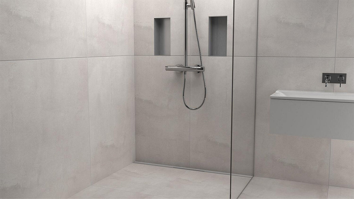 Evenes caniveau de douche linéaire WALL set complet, modèle de rénovation