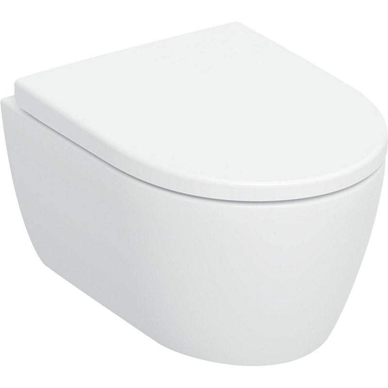 WC suspendu à fond creux Geberit ICon saillie réduite; TurboFlush avec KeraTect, L x H x P 360x335x490mm, blanc